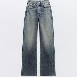 Zara Blue Flare Wide-Leg Jeans